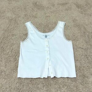 Brandy Melville white button down tank